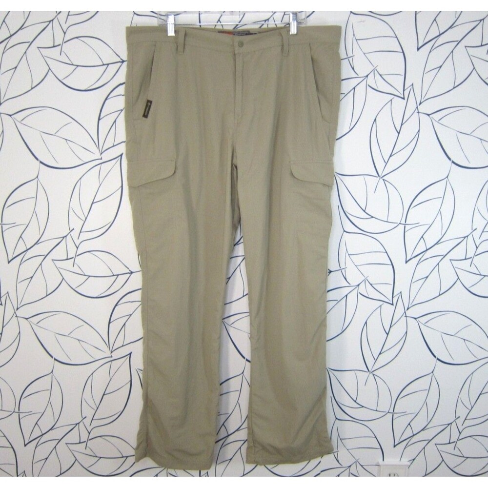 Merrell Nylon Cargo Hiking Pants Men's Size 40 x 32 Opti-Wick Upf 50+ Khaki